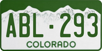 CO license plate ABL293