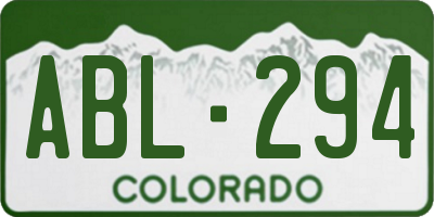 CO license plate ABL294