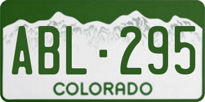 CO license plate ABL295