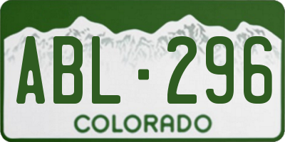 CO license plate ABL296