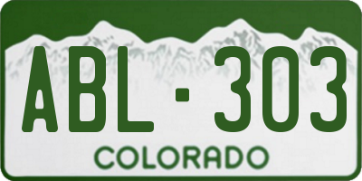 CO license plate ABL303