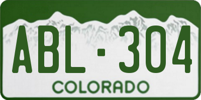 CO license plate ABL304