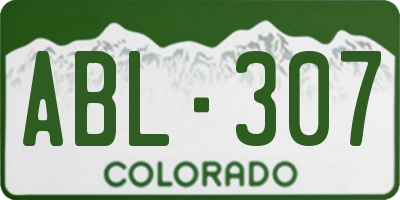 CO license plate ABL307