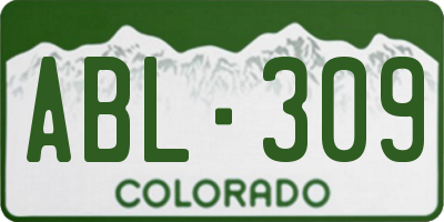 CO license plate ABL309