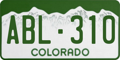 CO license plate ABL310