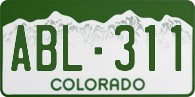 CO license plate ABL311