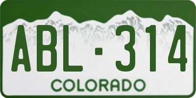 CO license plate ABL314
