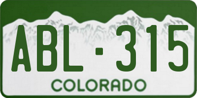 CO license plate ABL315