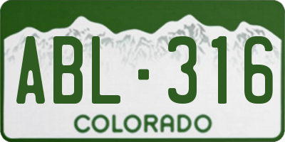 CO license plate ABL316