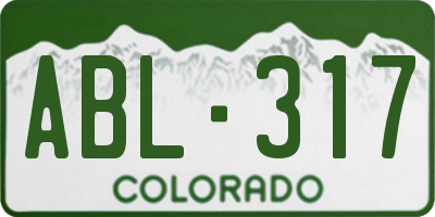 CO license plate ABL317