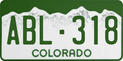 CO license plate ABL318