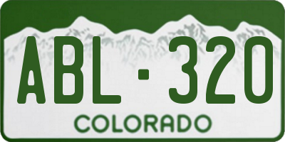 CO license plate ABL320