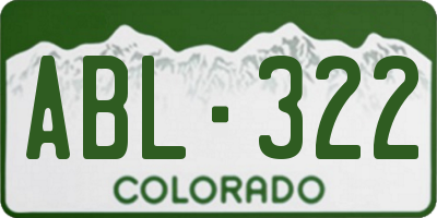 CO license plate ABL322