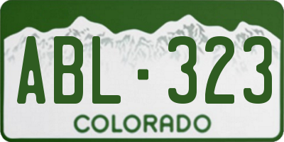 CO license plate ABL323