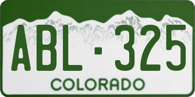 CO license plate ABL325