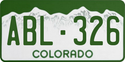 CO license plate ABL326