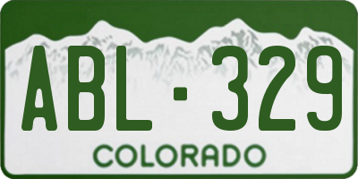 CO license plate ABL329