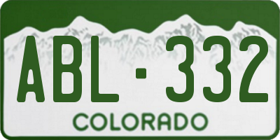 CO license plate ABL332
