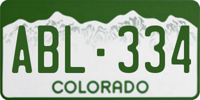 CO license plate ABL334