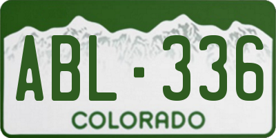 CO license plate ABL336