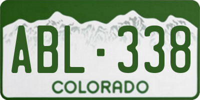 CO license plate ABL338