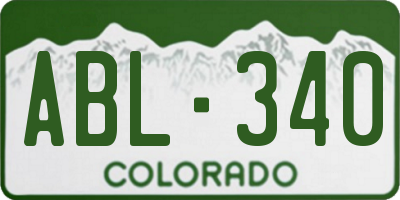 CO license plate ABL340