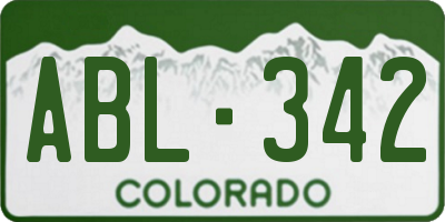 CO license plate ABL342