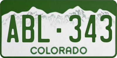 CO license plate ABL343