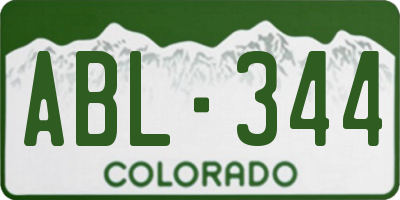 CO license plate ABL344