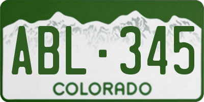 CO license plate ABL345