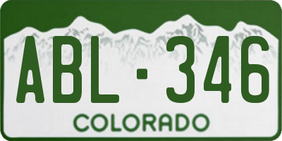 CO license plate ABL346