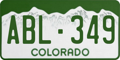 CO license plate ABL349