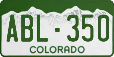 CO license plate ABL350