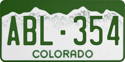 CO license plate ABL354