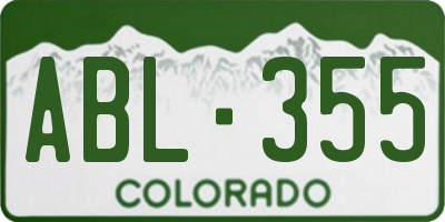CO license plate ABL355