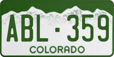CO license plate ABL359