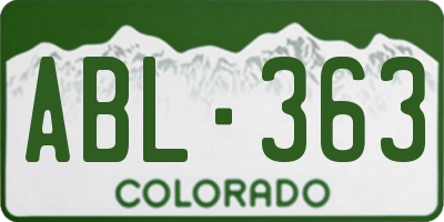 CO license plate ABL363