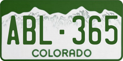 CO license plate ABL365