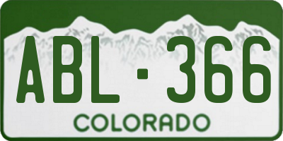 CO license plate ABL366