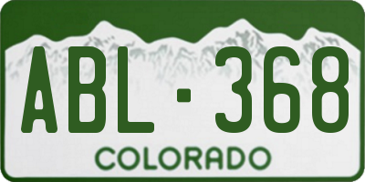 CO license plate ABL368