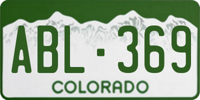 CO license plate ABL369