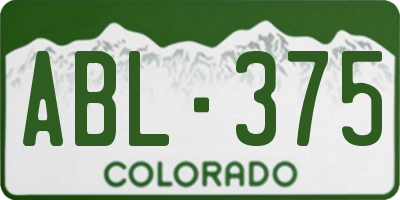 CO license plate ABL375