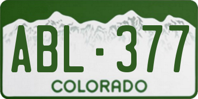 CO license plate ABL377