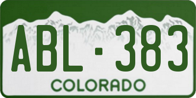 CO license plate ABL383