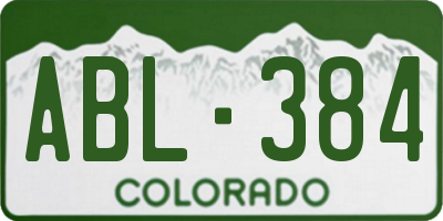 CO license plate ABL384