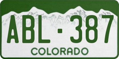 CO license plate ABL387