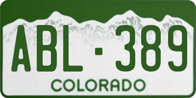 CO license plate ABL389