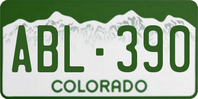 CO license plate ABL390