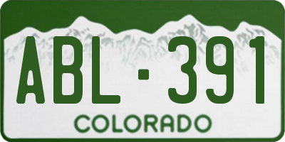 CO license plate ABL391