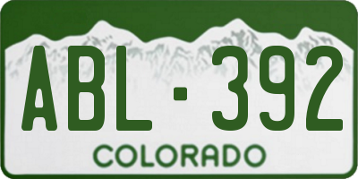 CO license plate ABL392